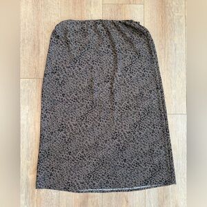 A New Day Animal Print Midi Skirt 30” Length Brown Black Size M
